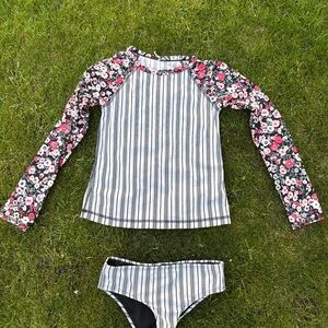 Billabong Kids Floral and Striped Rashguard Set